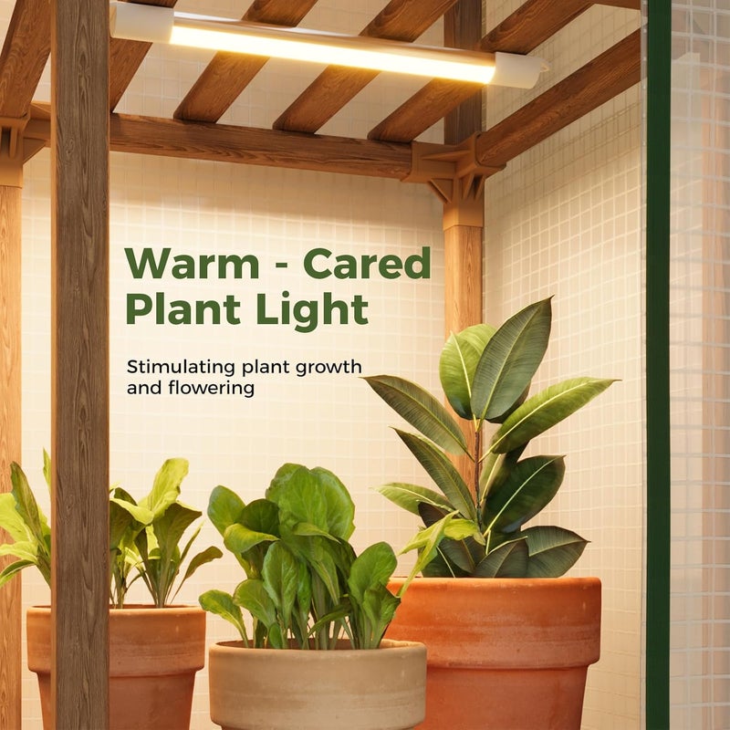 Bamworld Mini Greenhouse with Grow Light Plant Stand for Mutiple Pots Outdoor 2-Tierd Reusable Portable Warm House with PE Cover Compact Patio Boho Home Decor - Image 3